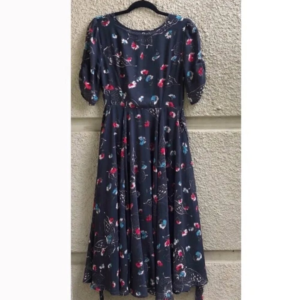 Free People Bonnie Midi Dress 6 Butterfly Floral Coquette Cottagecore Boho - Picture 10 of 11
